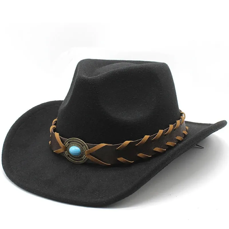 Autumn Winter unisex cowboy hatt cow head accessoarer solid color file hatt män och kvinnor stor grim utomhus hatt