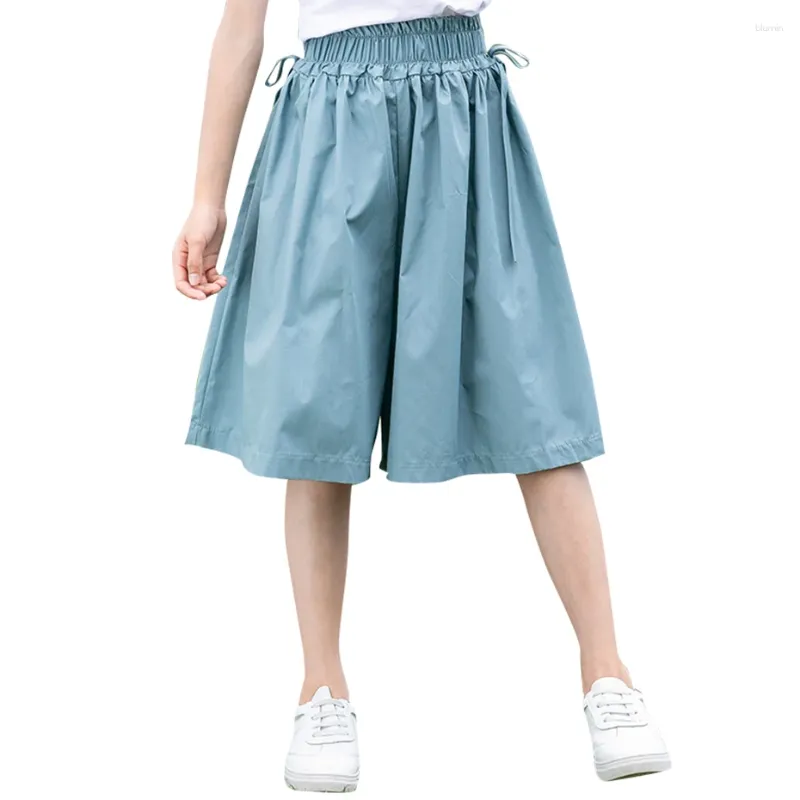 Pantalons filles pantalons courts couleur unie enfants été pour enfants Style décontracté vêtements fille 6 8 10 12 14