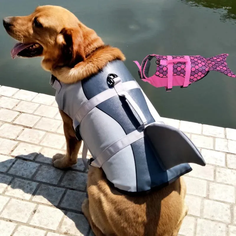 Dog Apparel Life Jacket Reflective Adjustable Dogs Swimming Clothes Safety Vest With Handle For Medium Large Surfing