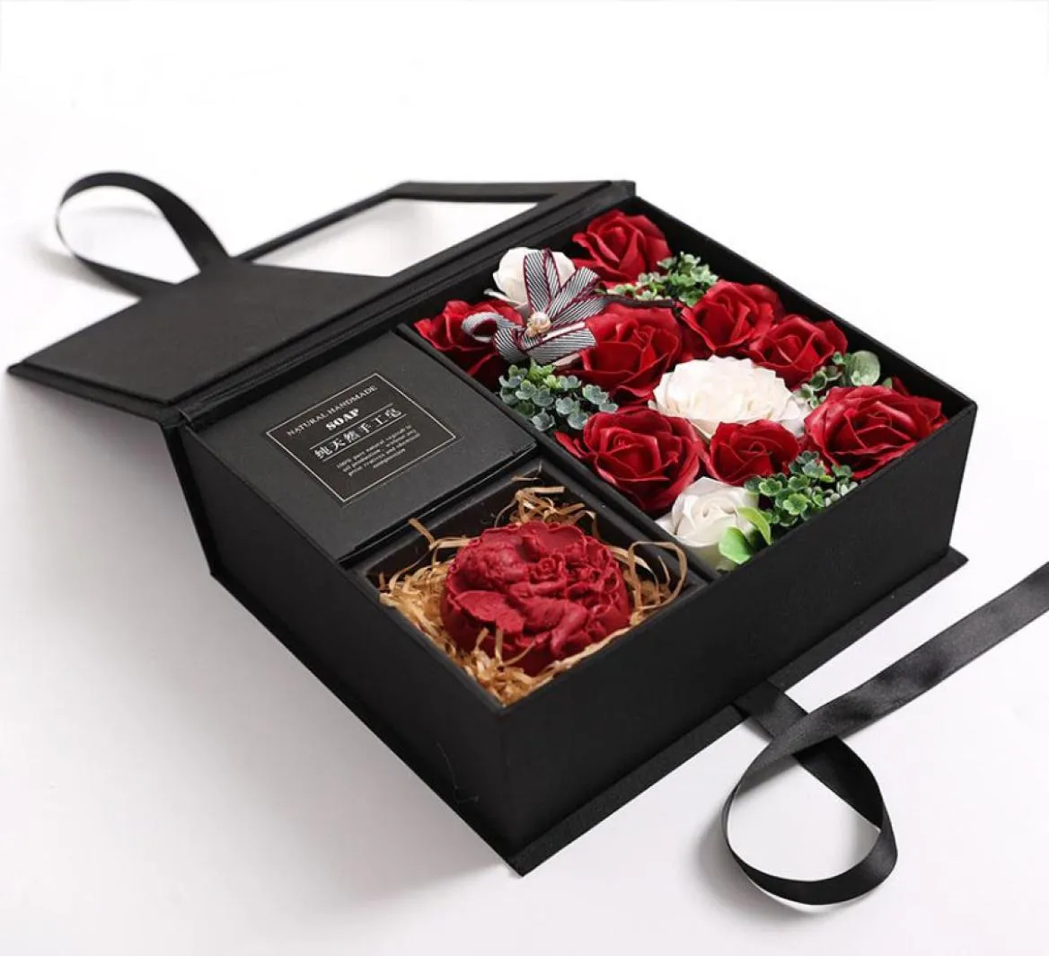 Valentinstag-Duftseife, künstliche Rose, badbare Engelsrose, Geschenkbox, Hochzeit, Geburtstag, Freundin, romantisch, duftende Blütenblätter, Blumen, C4881106