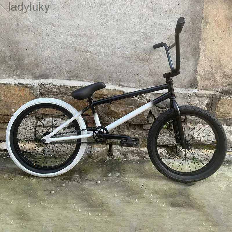 バイク20インチホームBMX CRMOスチールフレームプロフェッショナルBMXアクション自転車フルベアリングスモールホイール紫がかった黒い車両240105