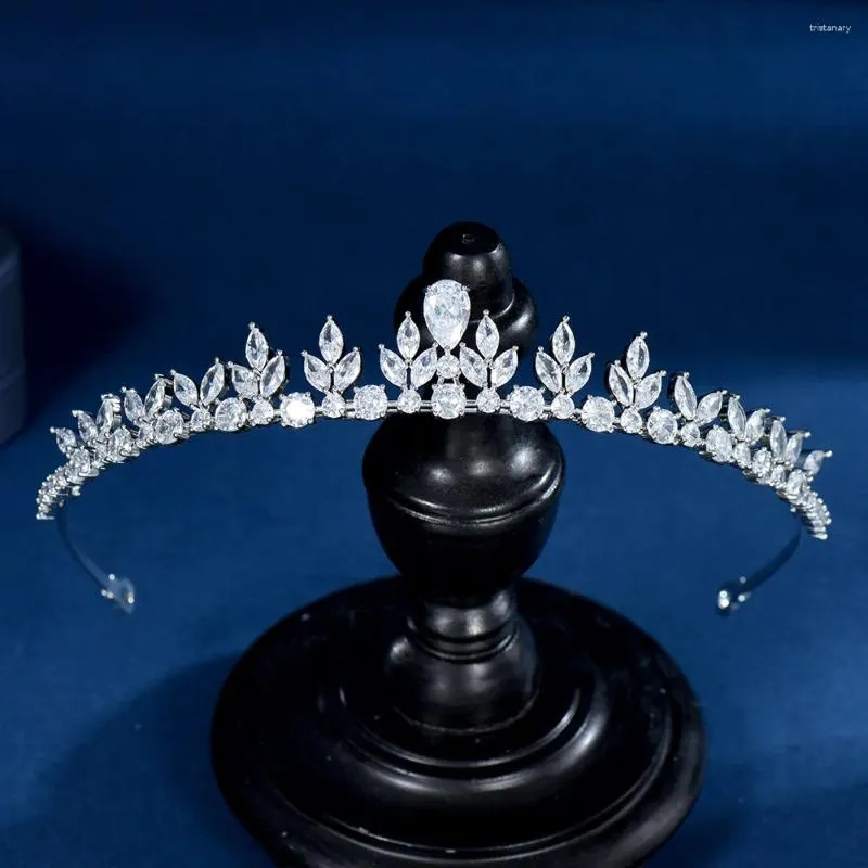 Pinces à cheveux hybrides, accessoires de mariage, couronnes de mariée pour femmes, diadèmes en zircone, bandeaux en cristal, bijoux C-123