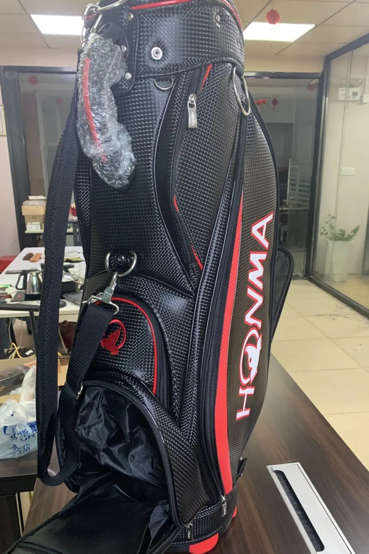 バッグゴルフホンマカートバッグ黒のユニセックスバッグは、PUの防水性、大容量の防水で作られています。