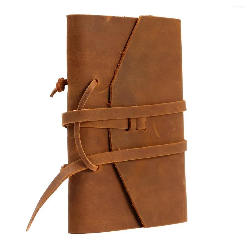 Diário caderno rústico vintage encadernado diário livro bolso sketchbook presente para homem (marrom)