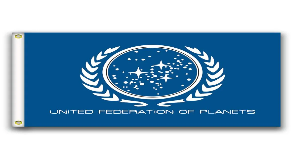 United Federation of Planets Flags Banner storlek 3x5ft 90*150 cm med metall grommet, utomhusflagg3132279