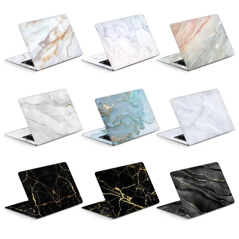 Adesivo universale in marmo per laptop Custodia in pelle in PVC Decora decalcomania 131415.617.3 Cover per Macbook/Lenovo/Hp/Acer Assessories 240104