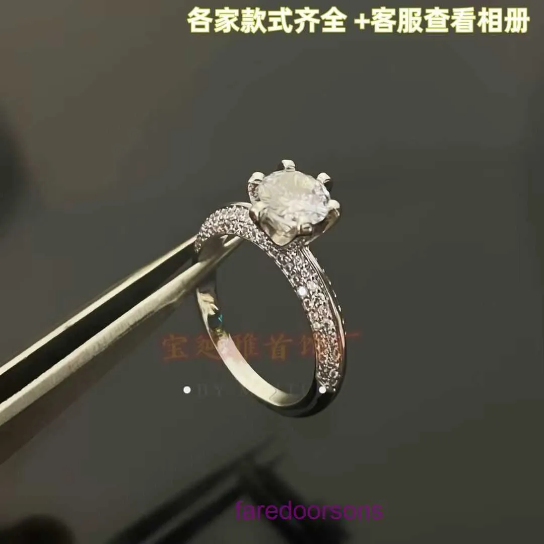 Tifannissm High Quality designer rings for sale T Family Same Style Six Claw Main Diamond Ring Full Sky Star Colored Square All Available in V Have Original Box