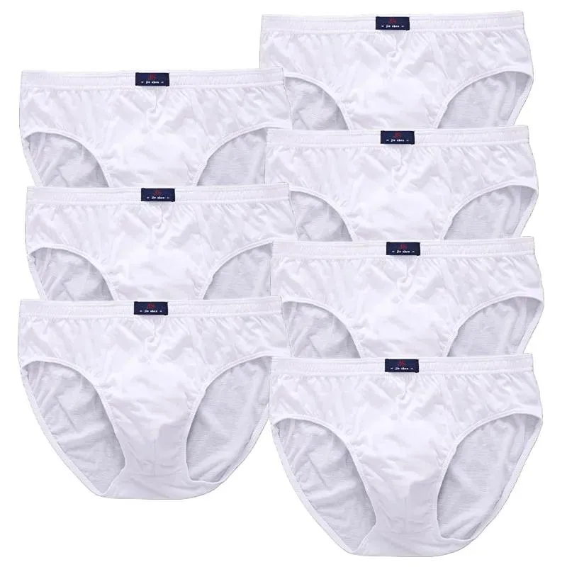 Jackor 7 PCS män Big Size White Underwear Cotto