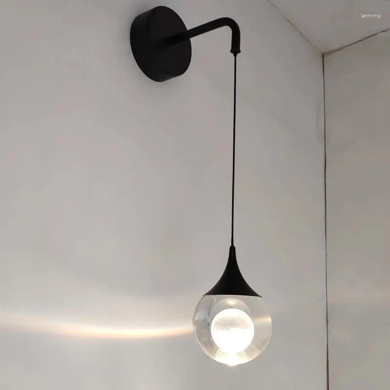 Lâmpada de parede cristal lua design luz quarto cabeceira moderna led arandela fundo arte decoração para casa luminária