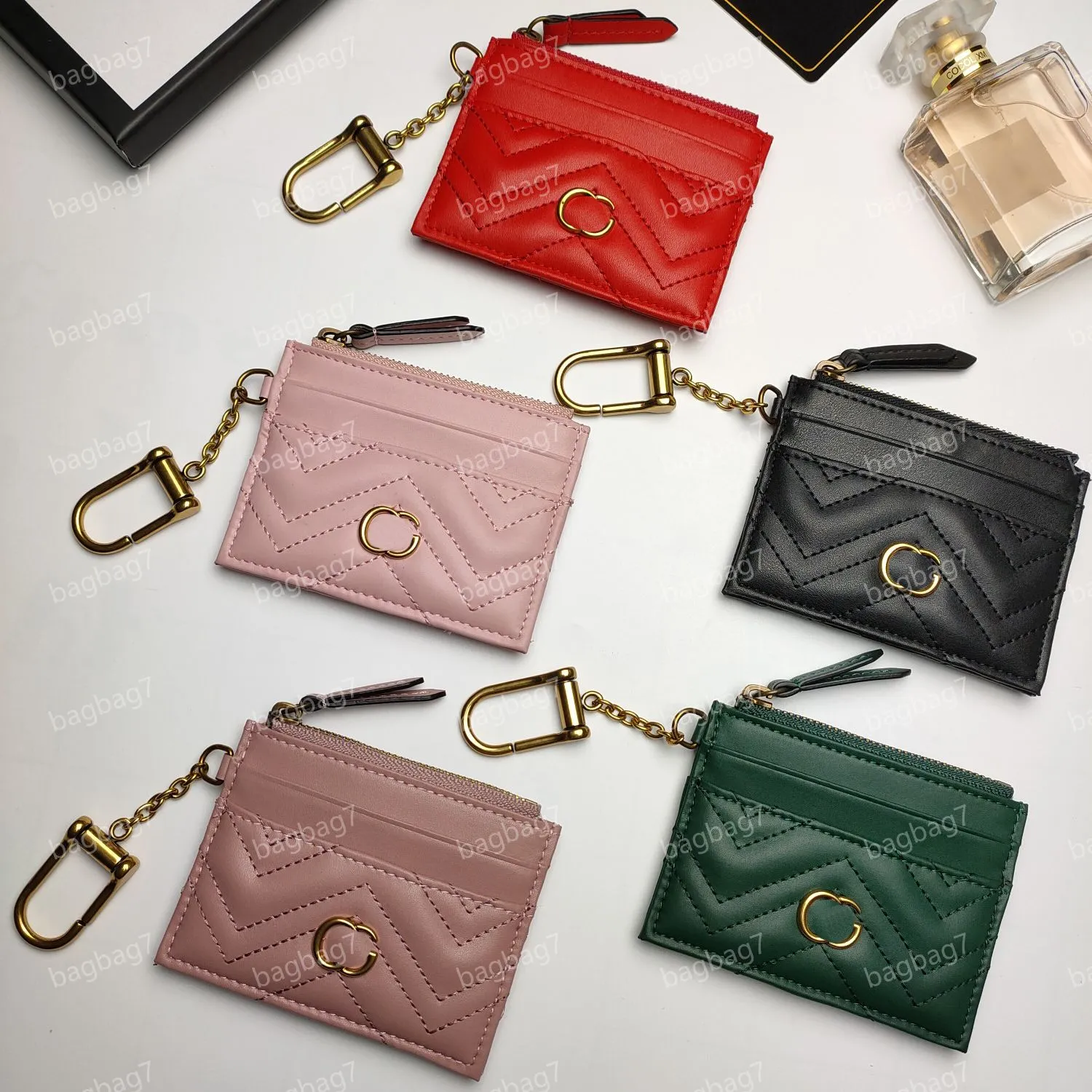 10A Quality Marmont Keychain wallet zipper Wallet Luxurys Designer card holder Mini coin purses pocket Leather pocket organizer Coin Purses Womens Pouch key Wallet