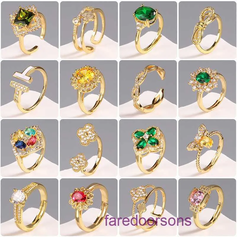 TifannissM -ringar av högsta kvalitet för kvinnor Online Butik Nytt modepar Förlovningsring Koreansk utgåva Set med Zircon Jewelry Instagram Open har originallåda