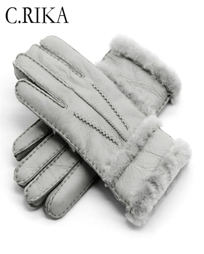 100 guanti in vera pelle di pecora donna inverno autunno moda caldo pile guanti da neve uomo esterno cinque dita polso 2201114725711