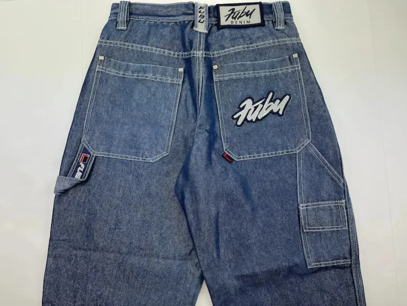 Jeans Men Y2K Hip Hop Letter Graphics Vintage Baggy Harajuku Denim Pants Casual Low Waisted Wide Trousers streetwear 240104