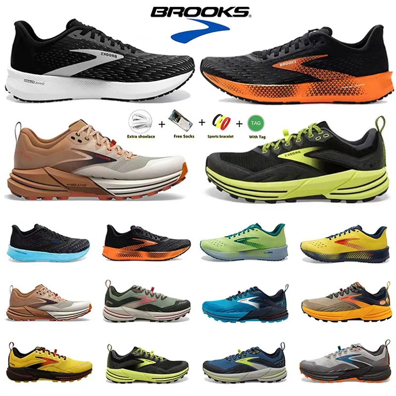 Brooks Brook Cascadia 16 Running Shoes Launch 9 Hyperion Tempo Triple Black White Grey Orange Mesh Fashion Trainers Outdoor Men Women Sports Sneakers 36-45