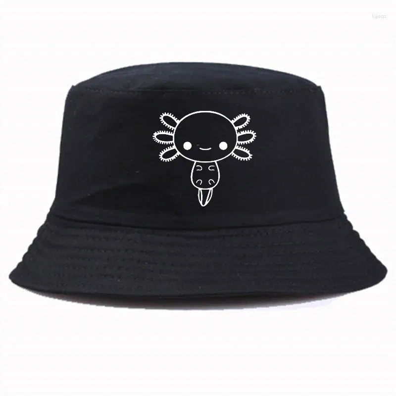 Bérets Axolotl Small Love Pet Bucket Hat Été Casual Unisexe Pêcheur