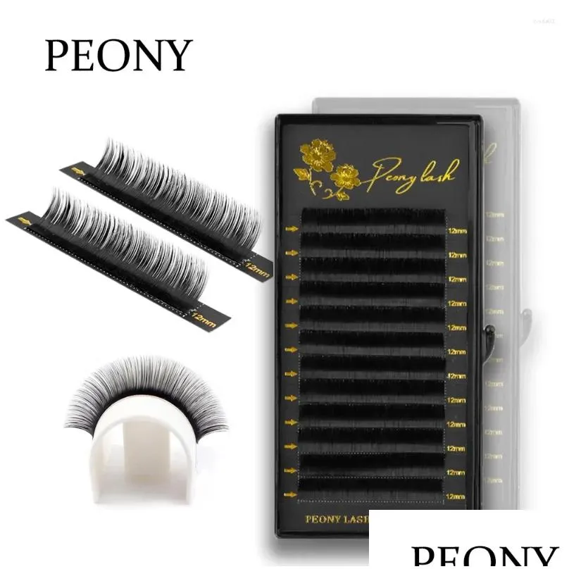 False Eyelashes PEONY Classic Eyelash Extension 12 Rows Soft Faux Mink Lashes Russian Volume Beauty Makeup Professionals Individual