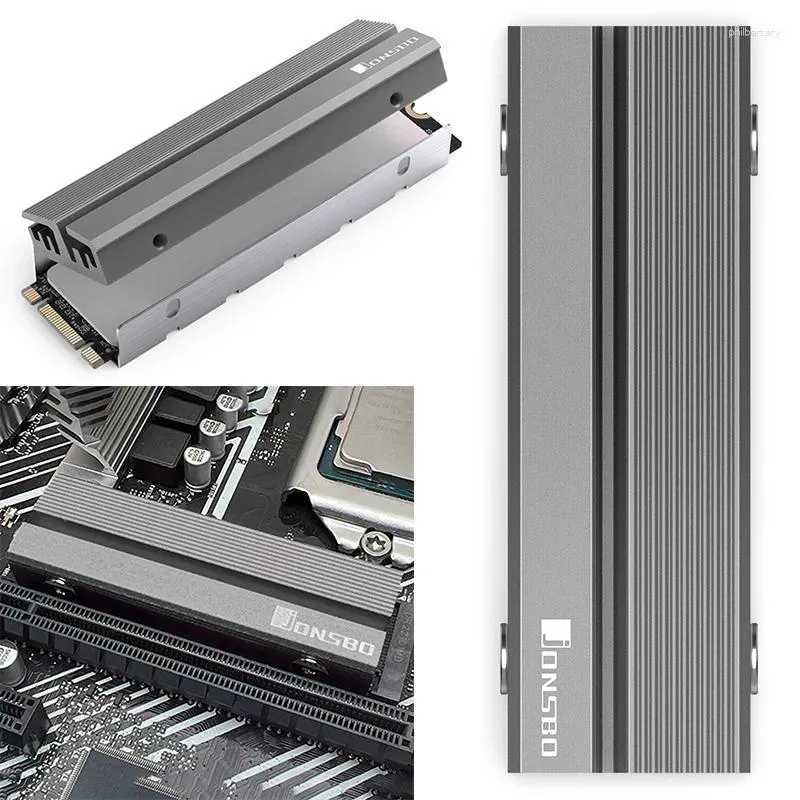 تبريد الكمبيوتر M.2 2280 NVME SSD Radiator Aluminium inchink with 2 × وسادات التبريد الحرارية الحرارية للسيطرة على محرك الأقراص