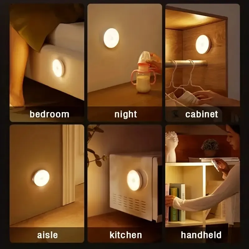 1 pièce/2 pièces veilleuse intelligente à capteur de mouvement, lumières LED à induction intelligentes du corps humain pour chambre à coucher, salon, couloir, escaliers, couloir, salle de bain, éclairage intérieur, décor