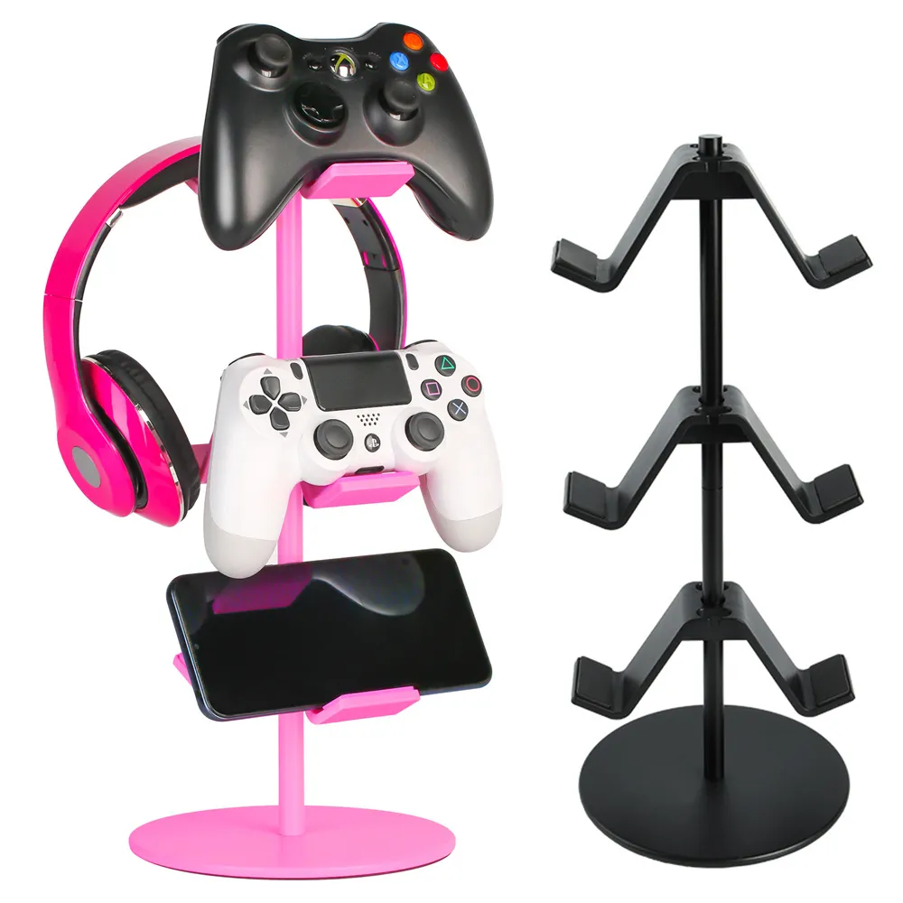 2PC 3-Tier Aluminiumlegierung Game Controlle Griff Ständer Bluetooth Headset Halter Gamepad Controlle Griff Universal Halterung für Switch Pro/Xbox Elite/Xbox 360