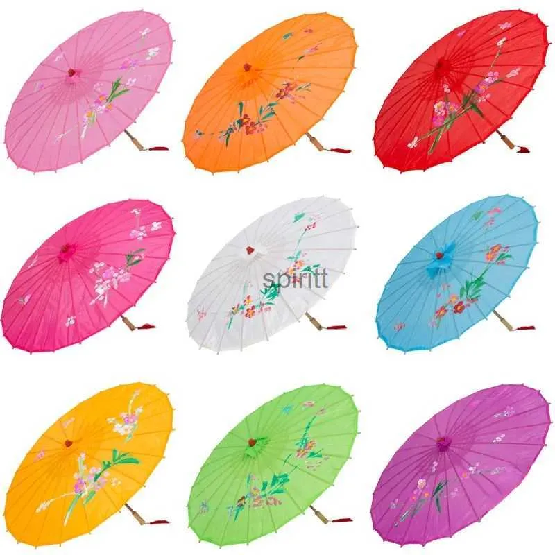 Parapluies Art chinois cadre en bambou parapluie en soie mariage Photo Parasol accessoires de danse Vintage parapluie en soie accessoires de danse de mariage décor à la maison YQ240105