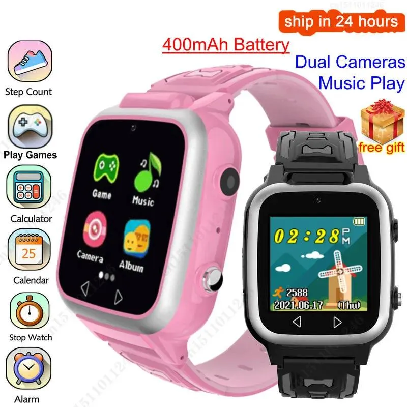 Watches 2022 Playable Game Smart Watch Kids Watch for Sos Call Phone Watch Memory Card Alarm Calculator Music Player Children Gift