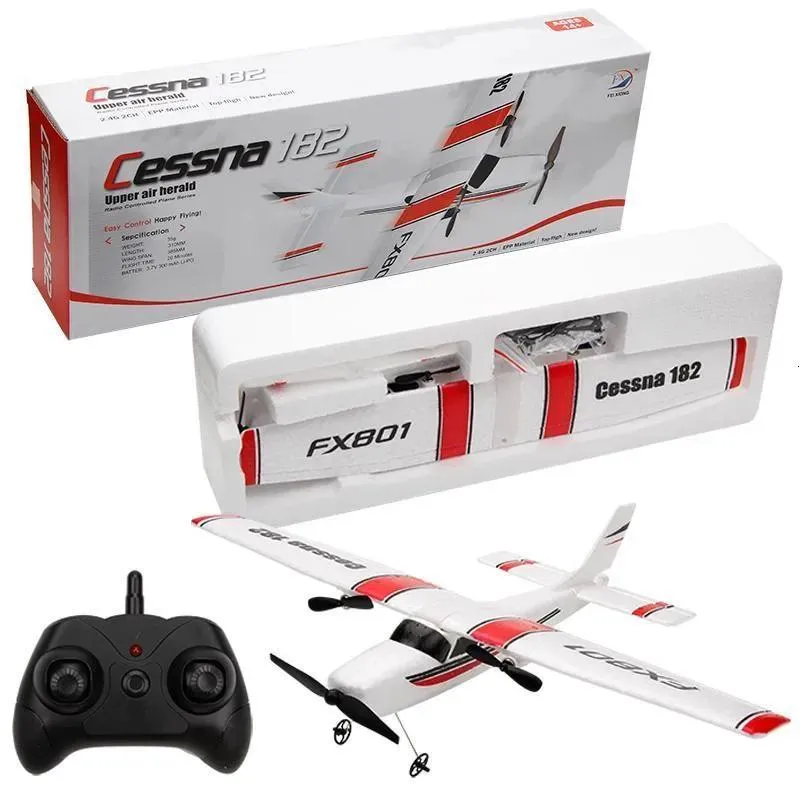 Aereo elettrico Aereo RC FX801 Aereo RC Schiuma EPP Aliante Aereo Giroscopio 2.4G 2CH RTF Telecomando Apertura alare Aereo Divertente Ragazzi Aereo