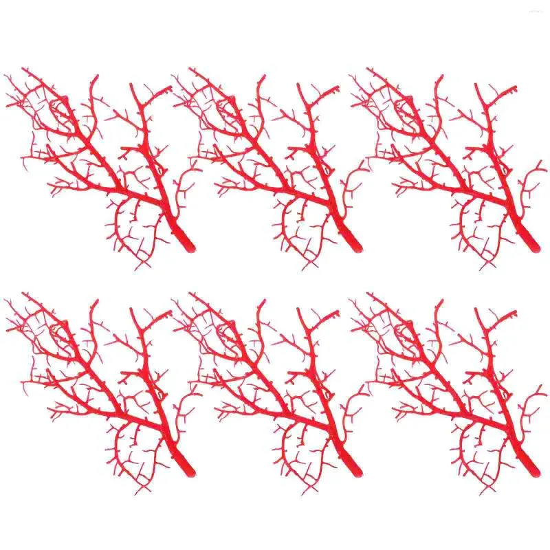 装飾的な花6 PCSシミュレートされた小枝の木のセンターピースブランチ用ホームフェイク植物シミュレーション装飾偽のプラスチック