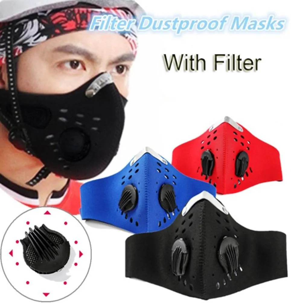 Masque buccal anti-gouttelettes anti-poussière pour hommes et femmes avec filtre pour le cyclisme, la course à pied, la randonnée, respirateur anti-poussière PM25, fournitures d'extérieur F348897807