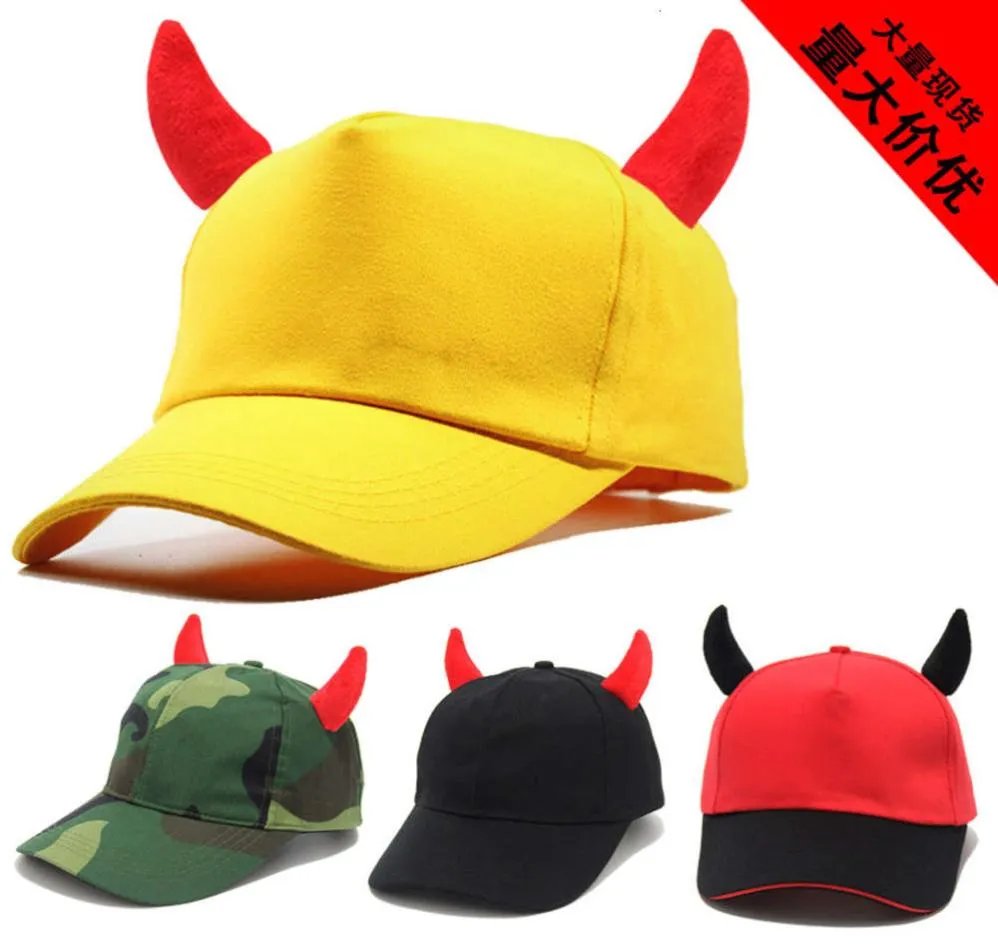 berretto da baseball con corno da diavolo ricamato berretto piatto lucido tinta unita cappello da lavoro man8032933