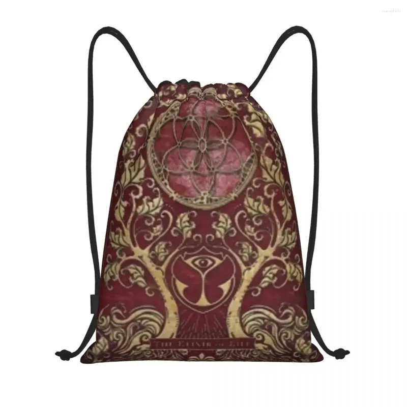 Alışveriş Çantaları Tomorrowland Drawstring Bag Kadın Erkekler Katlanabilir Spor Spor Salonu Sackpack Belçika Elektronik Dans Müzik Festivali Sırt Çantaları