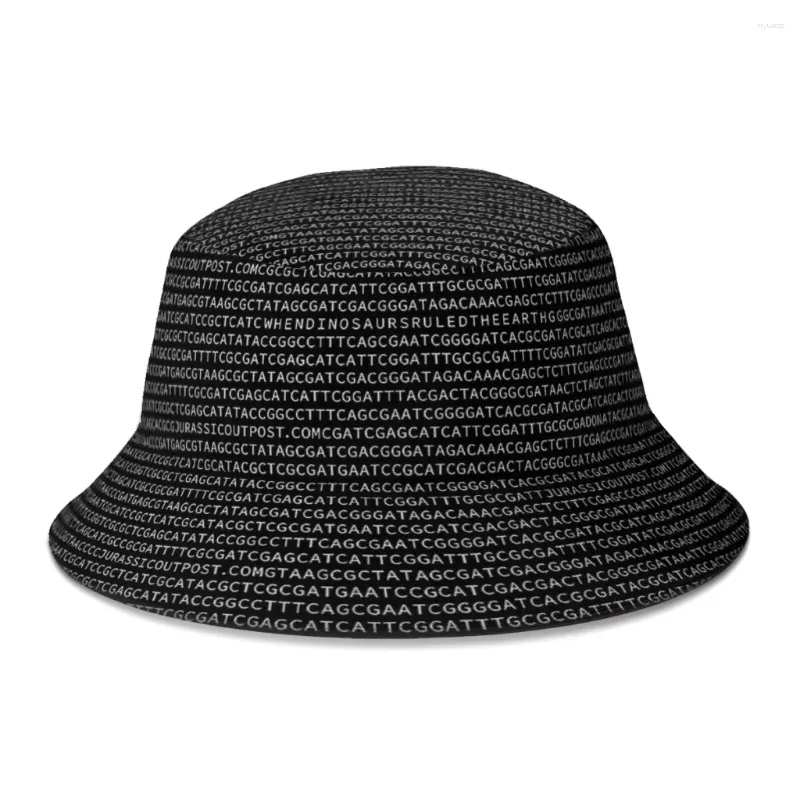 Berets Código Genético DNA Geek Linux Bucket Hat para Mulheres Homens Adolescente Dobrável Bob Pesca Chapéus Panamá Cap Streetwear