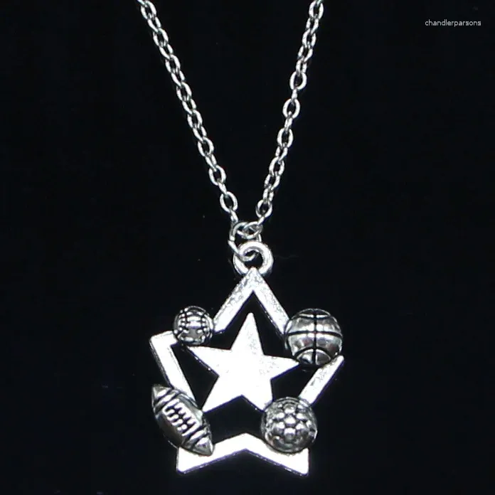 Цепочки, 20 шт., модное ожерелье 30x25 мм, звезда футбола, бейсбола, бейсбола, короткие, длинные, женские и мужские, подарок