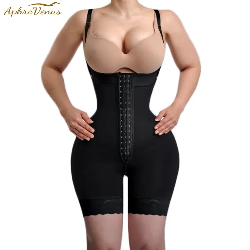 Fajas Colombianas women body hourglass girdle rib-height mid-leg tummyコントロールウエストトレーナー圧縮フックアイズシェイプウェア240104