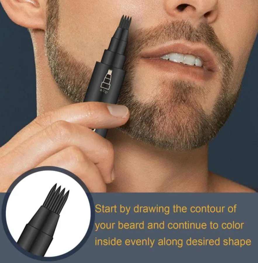 Beard Pen Barber Pencil Ansiktshårstyling Eyebrow Tool Mustasch Reparation Waterproof Mustasch Coloring Tools Beard Pencils6738635