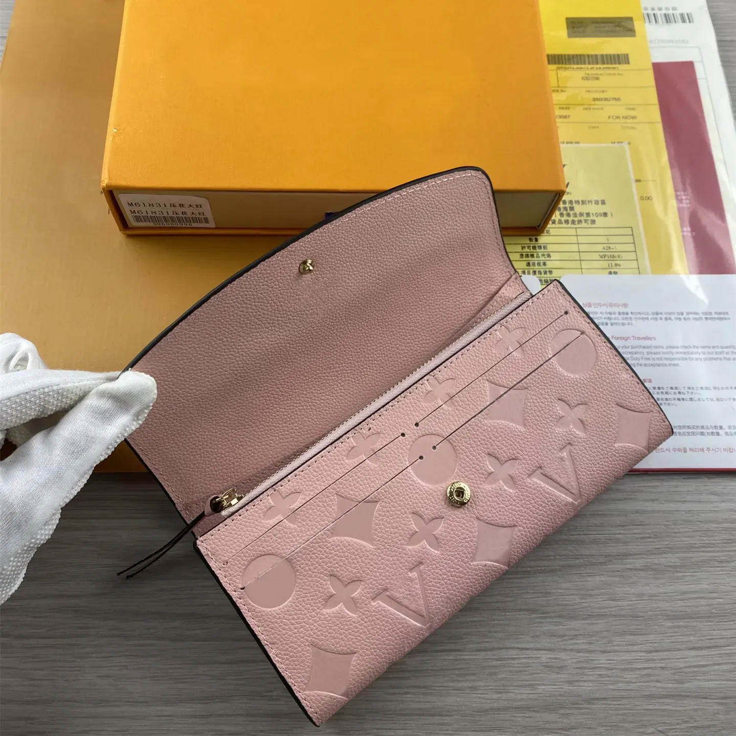 AAA Portfel projektant mody luksusowe damskie torebki wytłaczane litery kwiatowe uchwyty na kartę kredytową panie w kratę worki sprzęgła z oryginalnym pudełkiem wysokiej jakości