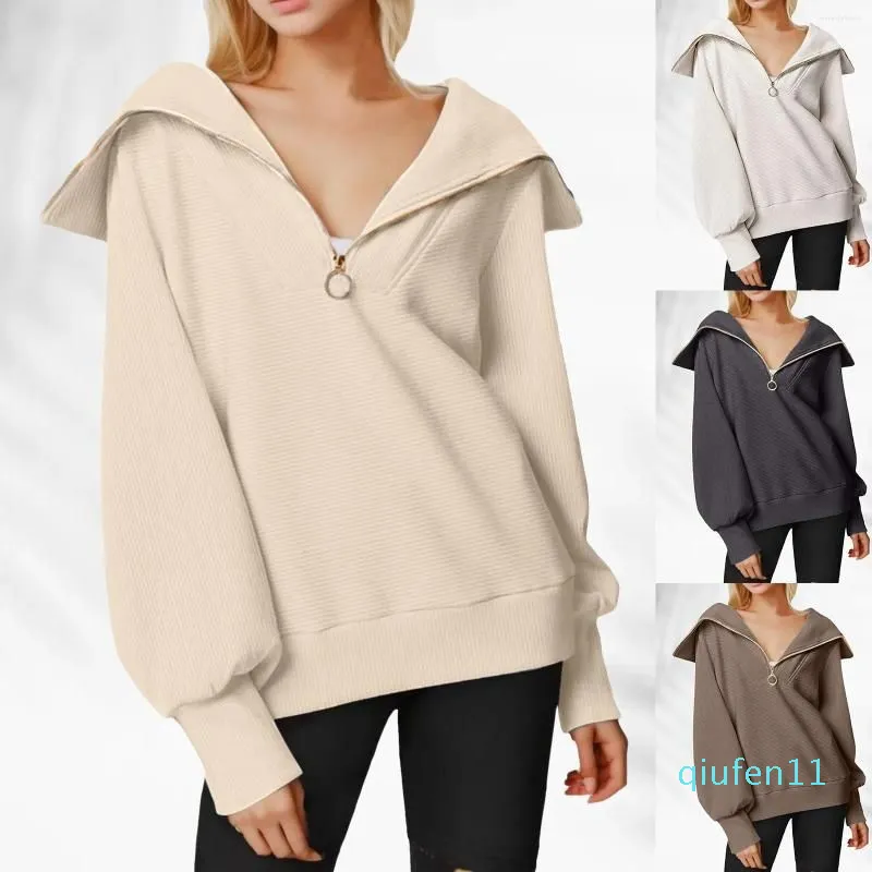 Women's Hoodies Womens Fall Fashion Oversized Quarter Zip Pullover Sweatshirts Hoodie