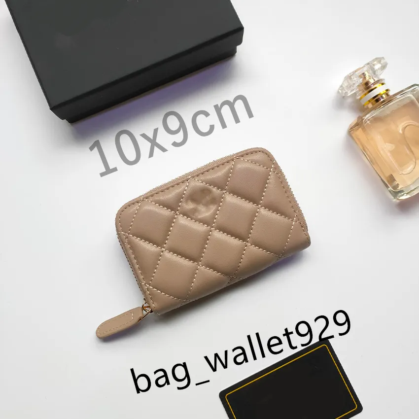 Cartera para mujer Diseñador de bolsos Bolso rosa Bolsos para hombres de moda Mini CC Titular de la tarjeta con caja Bolsa para el polvo Diseño con tapa abatible Cremalleras Bolsas de cuero Diseñadores de lujo de primera calidad