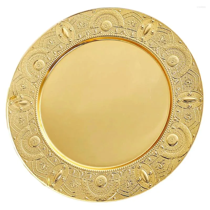 Dinnerware Sets European Style Fruit Plate Round Metal Tray Serving Plates Board Cake Stands Dinner Dishes Platters