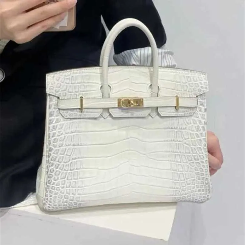 Tote Bags Designer Himalaya Crocodile Handtassen patroon tas echt leer dames nieuwe modieuze koeienhuid groot veelzijdig voor woon-werkverkeer po WNLYH