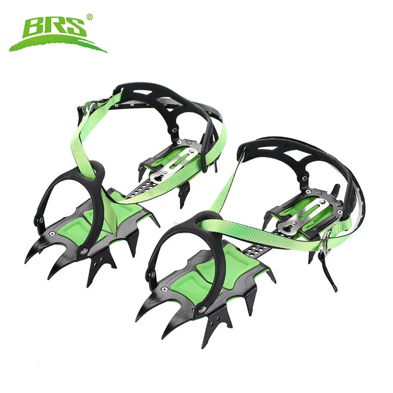 BRS Professional Manganese Steel Climbing Crampons Outdoor Snow Walking Bundna 14 Tand Non-Slip Mountaineer Crampons Equipment 240104