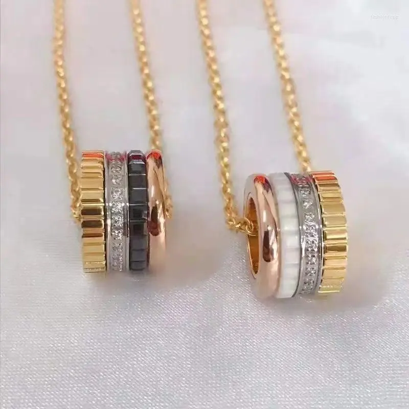 Kolye Kolyeleri Yüksek kaliteli 925 STERLING Gümüş Rotary Gear Kadın Kolye Partisi Moda Takı