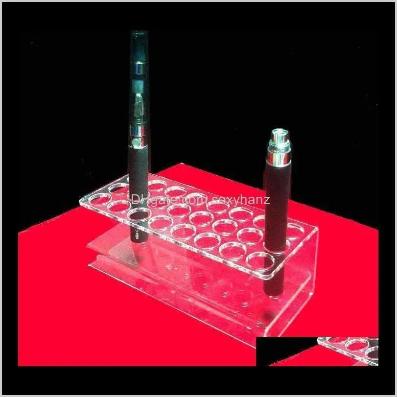 تسليم مجوهرات التغليف الأخرى تسليم 2021 Acrylic Atomizers الشفافة Eliquid Holder Ego Ecig Pen Display Stand 6e0on