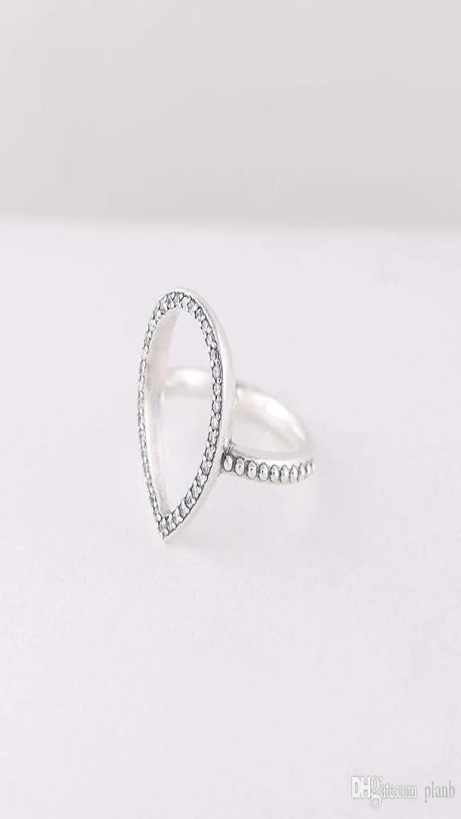 925 Sterling Silver Tear Tear Drop Wedding Ring CZ Diamond Hollow Teardrop Rings for Women Gift Jewelry5931298用のオリジナルボックスセット