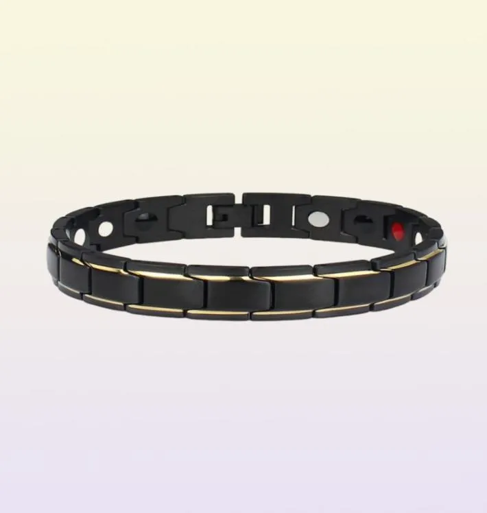 Pulseira de cura de energia terapêutica titânio aço terapia magnética pulseiras fo 6817680