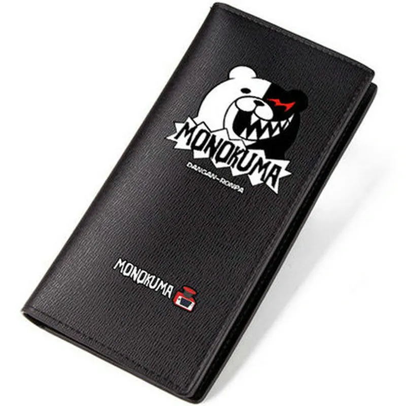 Monokuma cüzdan tehlike ronpa ayı fotoğraf para çantası karikatür deri fatura deri deri basılı notecase