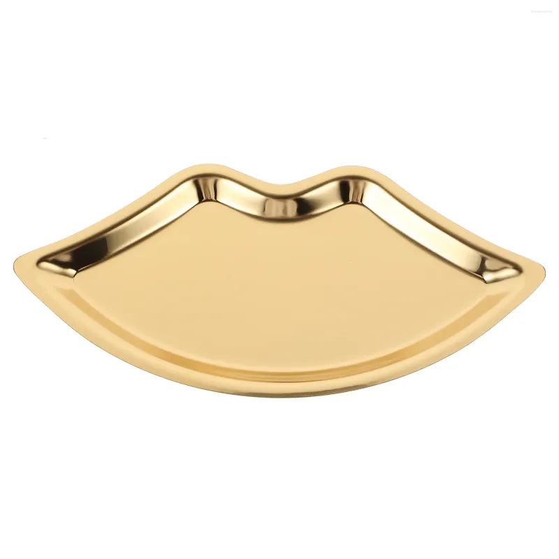 Plates Tray Korean Style Ins Lip-shaped Jewelry Storage Girl Decor Stainless Steel Dish