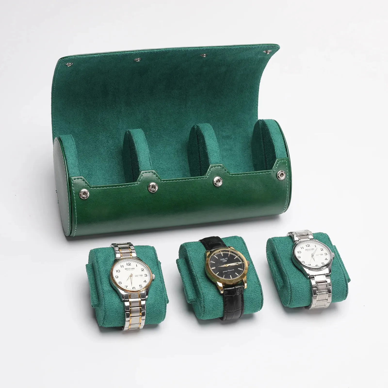 Horlogerol Reisetui-Horlogeopslag en organizer-met innovatieve verwijderbare kussens Stevige verdelers Opslag Reizen en display 240104