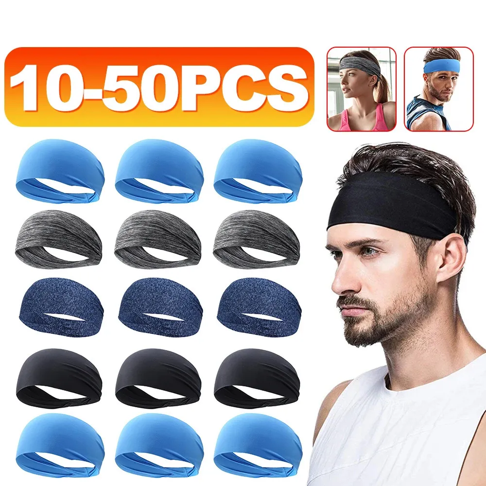 10-50Pcs Ultra-Thin Sports Sweatband Breathable Absorbent Headband Sweat Hair Head Band Soft Smooth Outdoor Sport Yoga Headband 240104