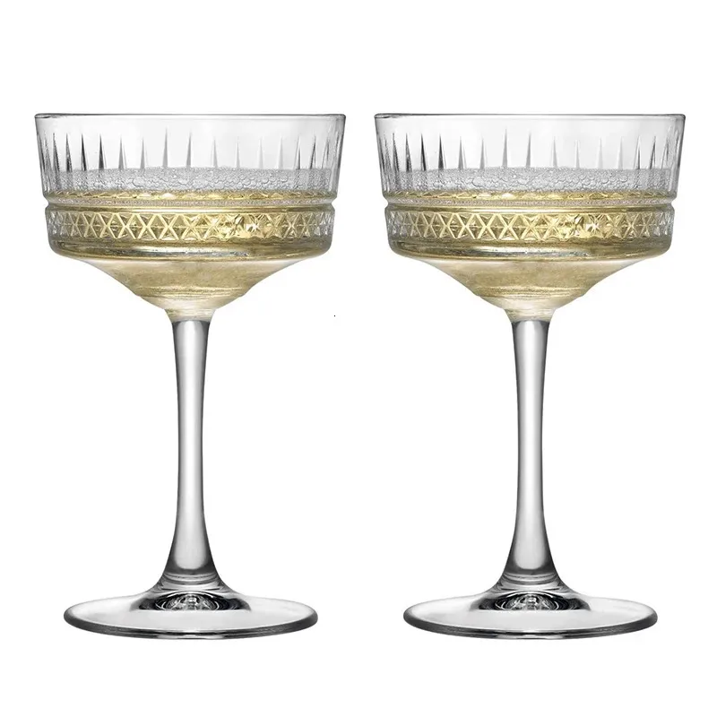 2PCS Elysia Champagne Cups Goblet Cocktail Glasses Martini Glass Zestaw 2 240104