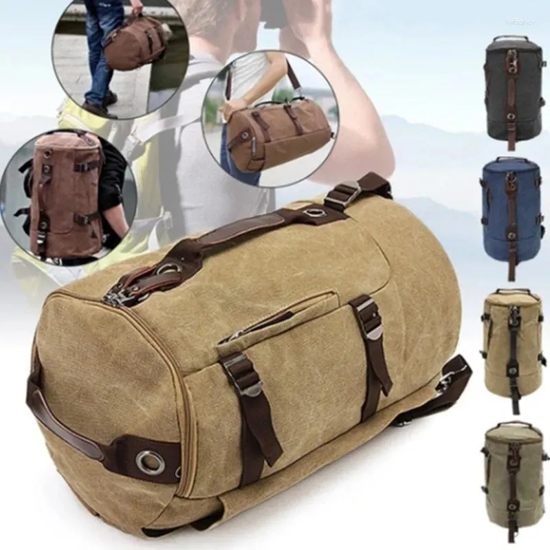 Rucksack großer Kapazität Mann Reisen Tasche Bergsteige Männer Taschen Leinwand Eimer Schulter solide weiche Griff Mode Mode